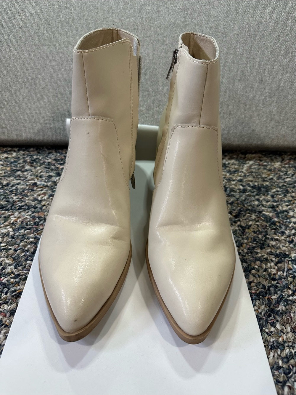 Dolce Vita Cream Pointed Ankle Booties